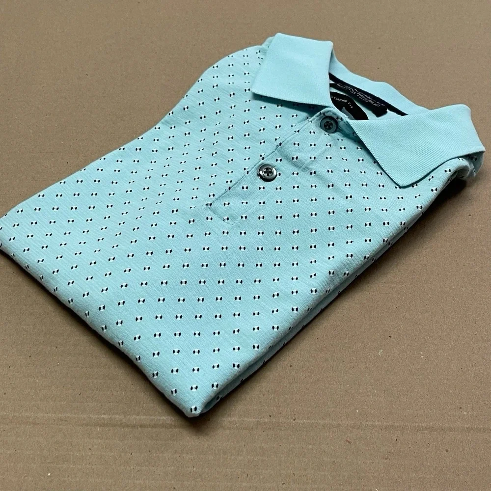 Banana Republic Men's Medium Light Blue Luxury‎ Touch Cotton Polo